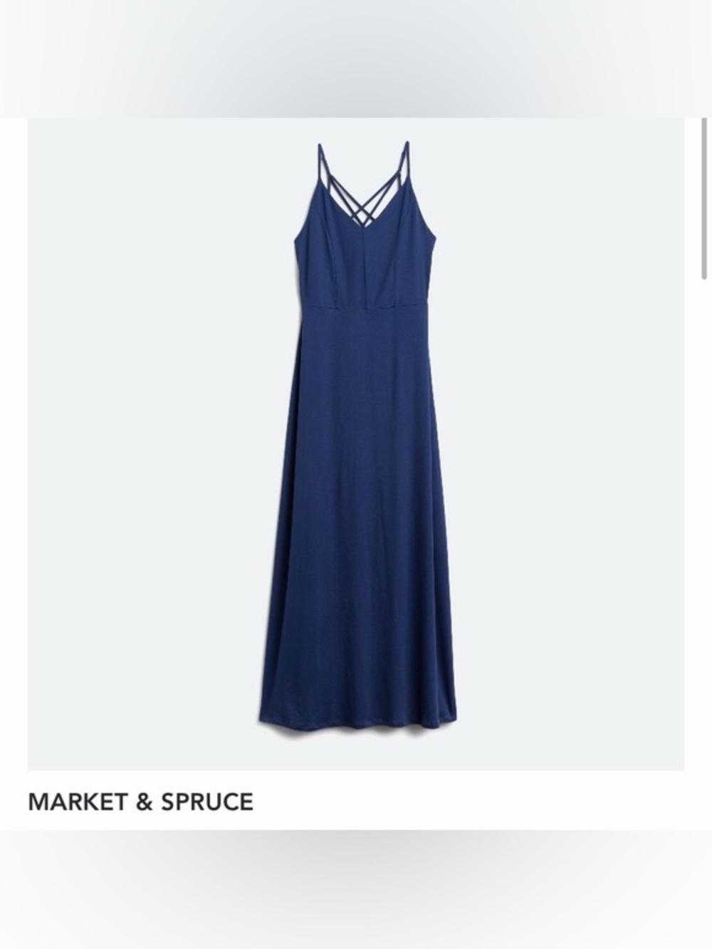 Market & Spruce Navy Spaghetti-Strap Empire Waist Maxi Dress - Picture 3 of 10